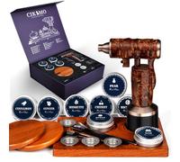 Smoked Cocktail Smoker Kit - Rechargeable Smoking Gun for Food Drinks, Old Fashioned Bourbon Whiskey Smoke Infuser w/Wood Chips, Birthday Anniversary Unique Gifts for Men Husband,Fun Bar Gadget, Brown