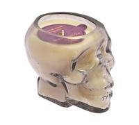 Smoked Glass Skull Candle with Haunted House Fragrance