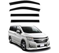 Smoked In-Channel Rain Guards for NISSAN Elgrand E52 2010-2023 - Wind & Water Deflectors, OEM Fit Window Visors