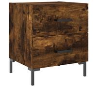 (smoked oak, 1 pcs) vidaXL Bedside Cabinet Bed Table Nightstand Concrete Grey Engineered Wood