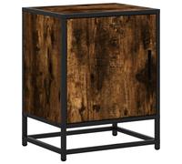 (smoked oak, 1 pcs) vidaXL Bedside Cabinets 2 pcs Black 40x31x50 cm Engineered Wood and Metal