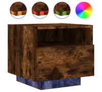 (smoked oak, 1 pcs) vidaXL Bedside Cabinets with LED Lights Nightstand Bed Cabinet Side Table
