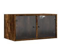 (smoked oak, 1 pcs) vidaXL Wall Cabinets with Glass Doors Bathroom Cupboard Wall Storage Cabinet