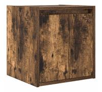 (smoked oak, 1 pcs) vidaXL Wall-Mounted Bedside Cabinets 2 pcs Concrete Grey 38x34x40 cm
