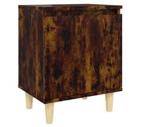 (smoked oak, 1) vidaXL 1/2x Bed Cabinet with Solid Wood Legs 40x30x50 cm Stand Multi Colors
