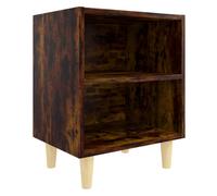 (smoked oak, 1) vidaXL 1/2x Bed Cabinet with Solid Wood Legs 40x30x50 cm Stand Multi Colors