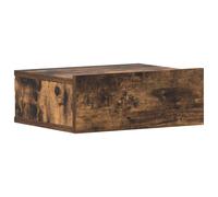 (Smoked oak, 1) vidaXL Floating Nightstand Wall Bedside Cabinet Hanging Shelf Engineered Wood