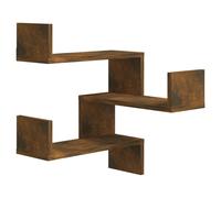 (smoked oak, 1) vidaXL Wall Corner Shelf Wall Rack Wall-mounted Storage Shelf Engineered Wood