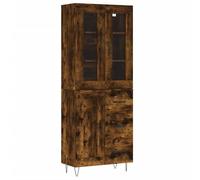 (smoked oak, 1 wood door 3 drawers) vidaXL Highboard Sideboard Storage Cabinet Home Side Cabinet Engineered Wood