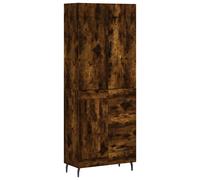 (smoked oak, 1 wood door 3 drawers) vidaXL Highboard Sideboard Storage Cabinet Side Cabinet White Engineered Wood