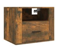 (Smoked oak, 1 x Bedside cabinet) vidaXL 1/2x Wall-mounted Bedside Cabinet Floating Bedside Unit Multi Colours