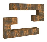 vidaXL 10 Piece TV Cabinet Set Smoked Oak Engineered Wood - Brown, Brown