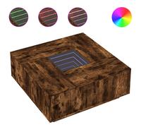 (smoked oak, 100 x 100 x 40 cm) vidaXL Coffee Table with LED Hallway End Table Side Table Engineered Wood