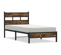 Bed Frame without Mattress with Headboard Sonoma Oak 100x190 cm vidaXL
