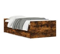 (smoked oak, 100 x 200 cm) vidaXL Bed Frame with Drawers Storage Bed Base Bedstead Smoked Oak 90x200 cm