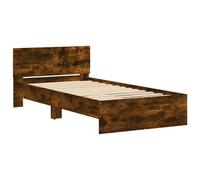 (smoked oak, 100 x 200 cm) vidaXL Bed Frame with Headboard Bedroom Bed Base Mattress Foundation Bedstead