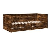 (smoked oak, 100 x 200 cm) vidaXL Daybed with Drawers Sofa Bed Guest Bed Black 100x200 cm Engineered Wood