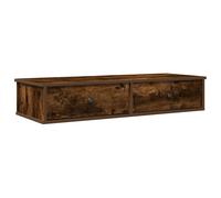 vidaXL Wall Shelf with Drawers Smoked Oak 100x37.5x19 cm Engineered Wood