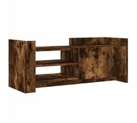 vidaXL TV Cabinet Smoked Oak 100x35x40 cm Engineered Wood - Grey, Grey