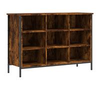 vidaXL Shoe Cabinet Smoked Oak 100x35x70 cm Engineered Wood UK NEW