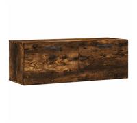 Smoked Oak Wall Cabinet 100x36.5x35 cm Engineered Wood Floating Storage Cupboard