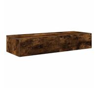 vidaXL Wall Shelf with Drawers Smoked Oak 100x36x19 cm Engineered Wood