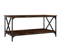 vidaXL Coffee Table Smoked Oak 100x50x45 cm Engineered Wood and Iron UK HOT