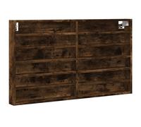 (smoked oak, 100 x 8.5 x 58 cm) vidaXL Vitrine Cabinet Wall Mounted Cabinet Floating Cabinet Engineered Wood