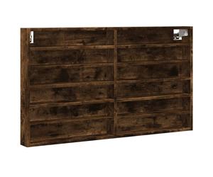 (smoked oak, 100 x 8.5 x 58 cm) vidaXL Vitrine Cabinet Wall Mounted Cabinet Floating Cabinet Engineered Wood
