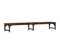 vidaXL Monitor Stand in Smoked Oak Finish, Ergonomically Designed with Storage Space