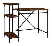 (smoked oak, 105 x 50 x 90 cm) vidaXL Desk Study Desk Computer Table Office Work Desk Engineered Wood&Iron