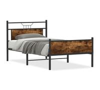 (smoked oak, 107 x 203 cm) vidaXL Bed Frame without Mattress Smoked Oak 90x190 cm Single Engineered Wood