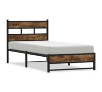 (smoked oak, 107 x 203 cm) vidaXL Metal Bed Frame without Mattress Bed Base Bedstead Entertainment Centre