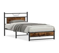 (smoked oak, 107 x 203 cm) vidaXL Metal Bed Frame without Mattress double bed