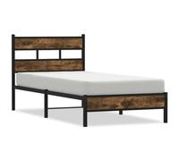 (smoked oak, 107 x 203 cm/ with headboard & low footboard) vidaXL Metal Bed Frame without Mattress Bed Base Bedstead Entertainment Centre