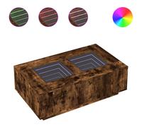 (smoked oak, 116 x 69 x 40 cm) vidaXL Coffee Table with LED Hallway End Table Side Table Engineered Wood