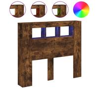 (smoked oak, 120 x 103.5 cm) vidaXL LED Headboard Bed Header Bedroom Storage Bed Headboard Engineered Wood