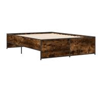 (smoked oak, 120 x 190 cm) vidaXL Bed Frame Bed Base Bedstead Black 120x200 cm Engineered Wood and Metal