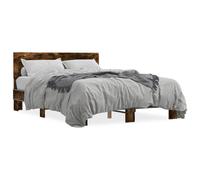 (smoked oak, 120 x 190 cm) vidaXL Bed Frame Home Bed Base Sonoma Oak 90x200 cm Engineered Wood and Metal