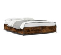 (smoked oak, 120 x 200 cm/ 29 cm) vidaXL Bed Frame Bed Black 180x200 cm Super King Engineered Wood and Metal