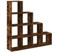 vidaXL Room Divider Bookcase 4-tier Smoked Oak 131.5X29X131.5 Cm Engineered Wood, Brown