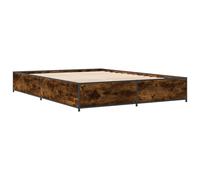 (smoked oak, 135 x 190 cm) vidaXL Bed Frame Bed Base Sonoma Oak 160x200 cm Engineered Wood and Metal