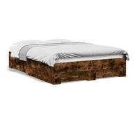 (smoked oak, 135 x 190 cm) vidaXL Bed Frame with Drawers Bed Base Grey Sonoma 140x200 cm Engineered Wood