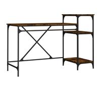 (smoked oak, 135 x 50 x 90 cm) vidaXL Desk Study Desk Computer Table Office Work Desk Engineered Wood&Iron