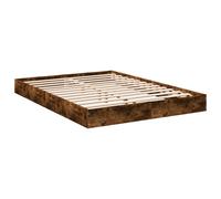 Vidaxl Bed Frame Without Mattress Smoked Oak 140X200 Cm Engineered Wood