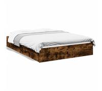(smoked oak, 140 x 200 cm) vidaXL Bed Frame with Drawers Bed Black 135x190 cm Double Engineered Wood