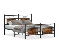 (smoked oak, 140 x 200 cm) vidaXL Bed Frame without Mattress Smoked Oak 90x190 cm Single Engineered Wood