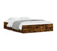 (smoked oak, 150 x 200 cm) vidaXL Bed Frame with Drawers Mattress Foundation Bed Base Engineered Wood