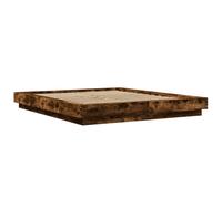 (smoked oak, 160 x 200 cm) vidaXL Bed Frame and LED Lights Bed Base Mattress Foundation Engineered Wood