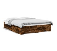 (smoked oak, 160 x 200 cm) vidaXL Bed Frame with Drawers Bed Base Grey Sonoma 140x200 cm Engineered Wood